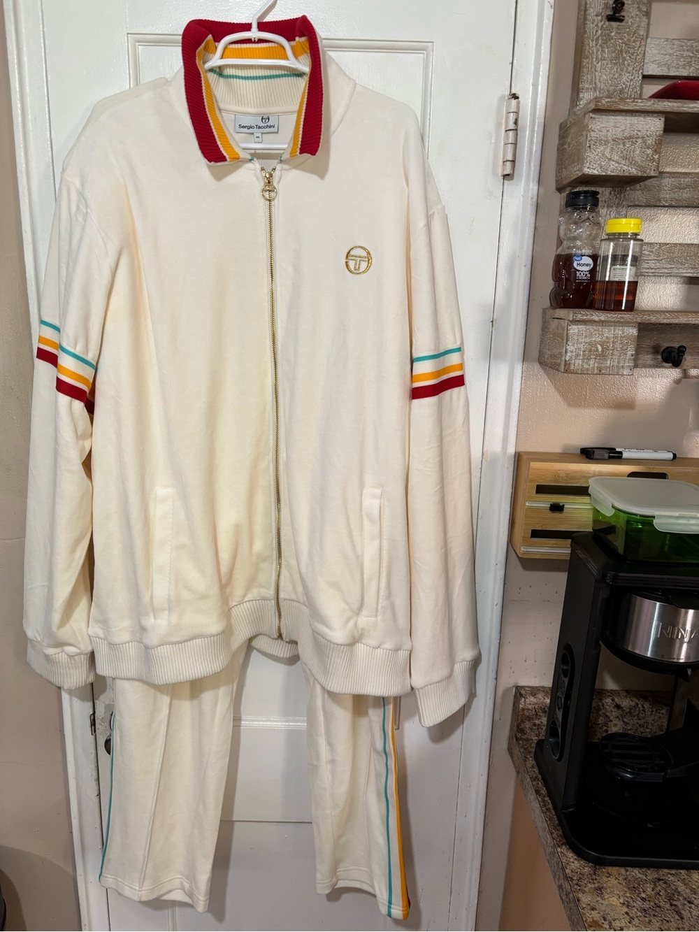 SERGIO TACCHINI CREAM VALOR SWEATSUIT MENS.